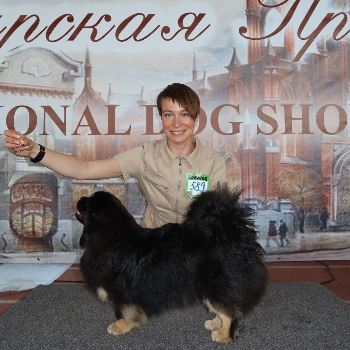 Вот такие мы с Блэки красивые были на выставке CACIB "Самарская Премьера" 8 мая.