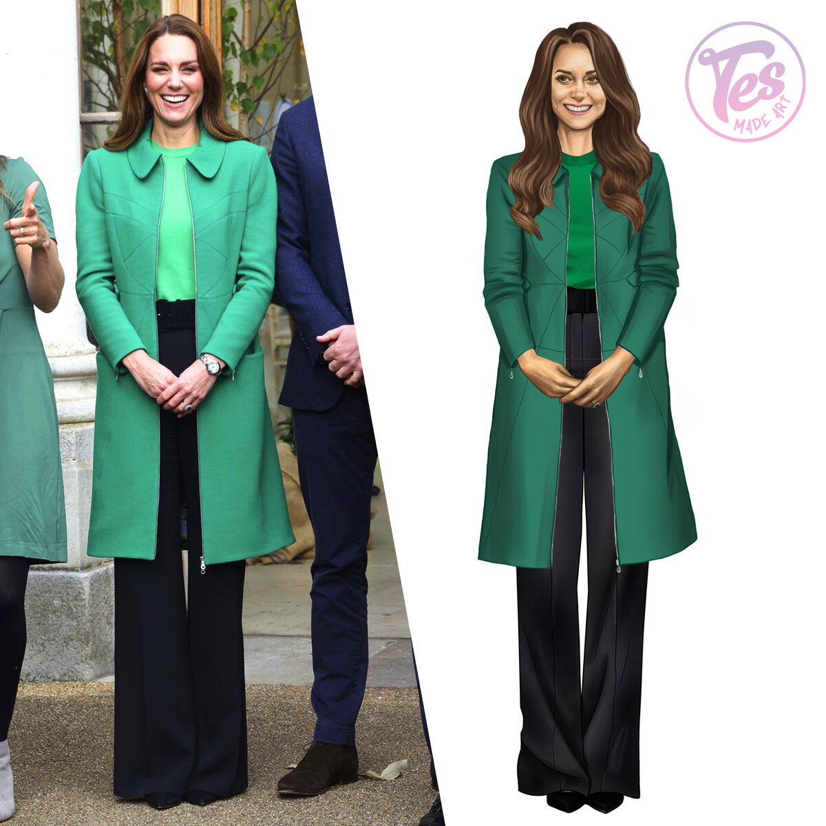 Бумажная кукла герцогиня Кейт Миддлтон. Автор tesmade.art