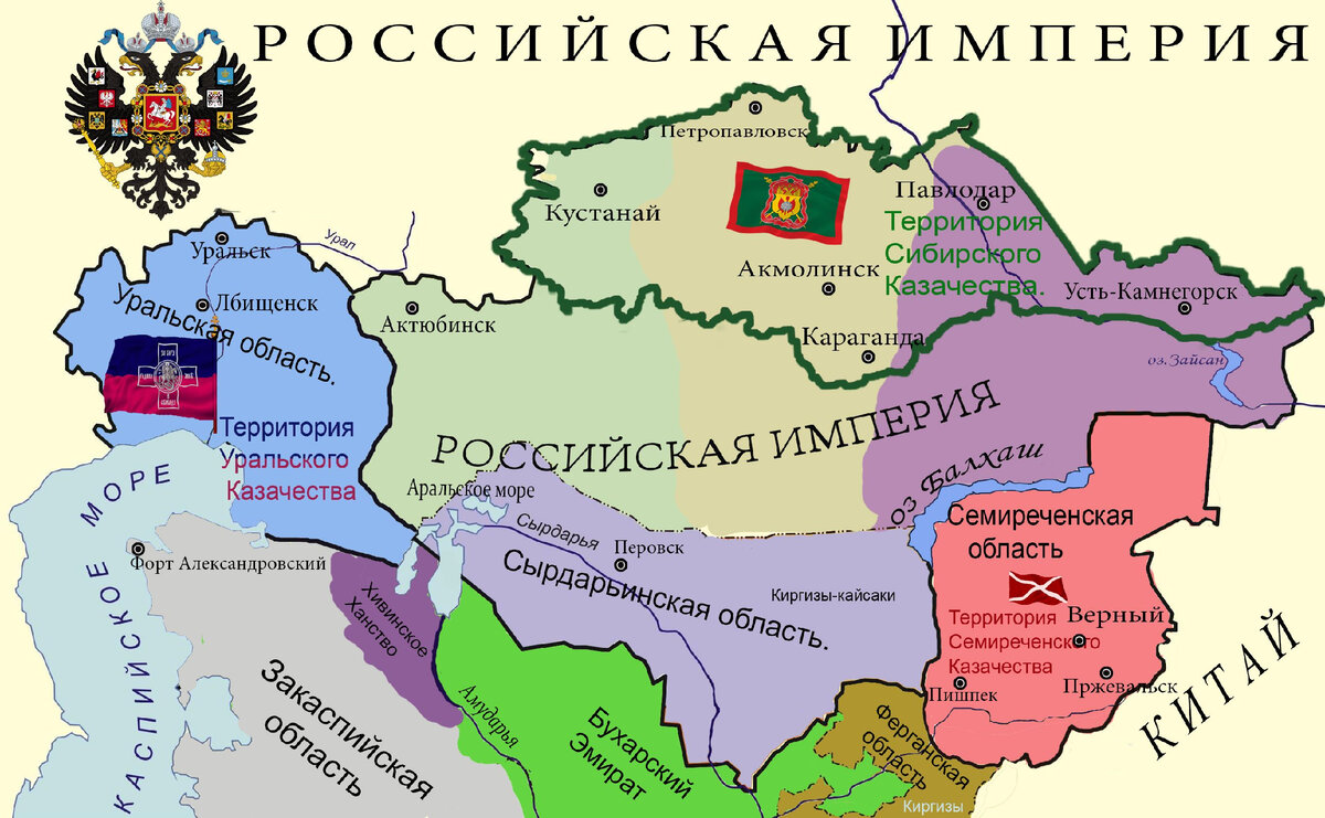 Карта казачества в российской империи