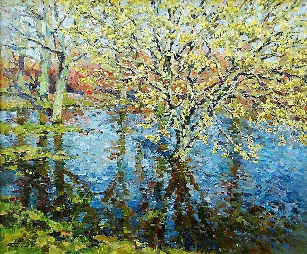 Еськов П. В., «Апрельский день», 2019, холст, масло, 70 х 80 см