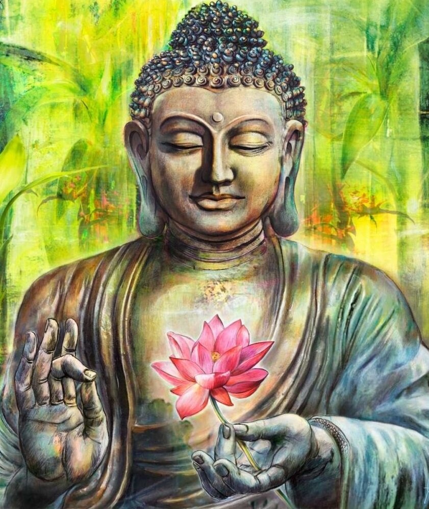Картина Будда Лотос портрет