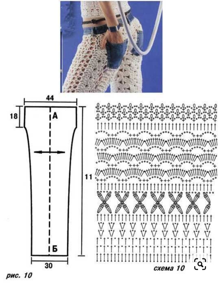 Схемы брюк крючком