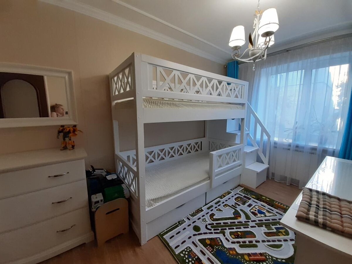 Двухъярусная кровать "Прованс" из массива сосны от мебельной фабрики "Дубрава"