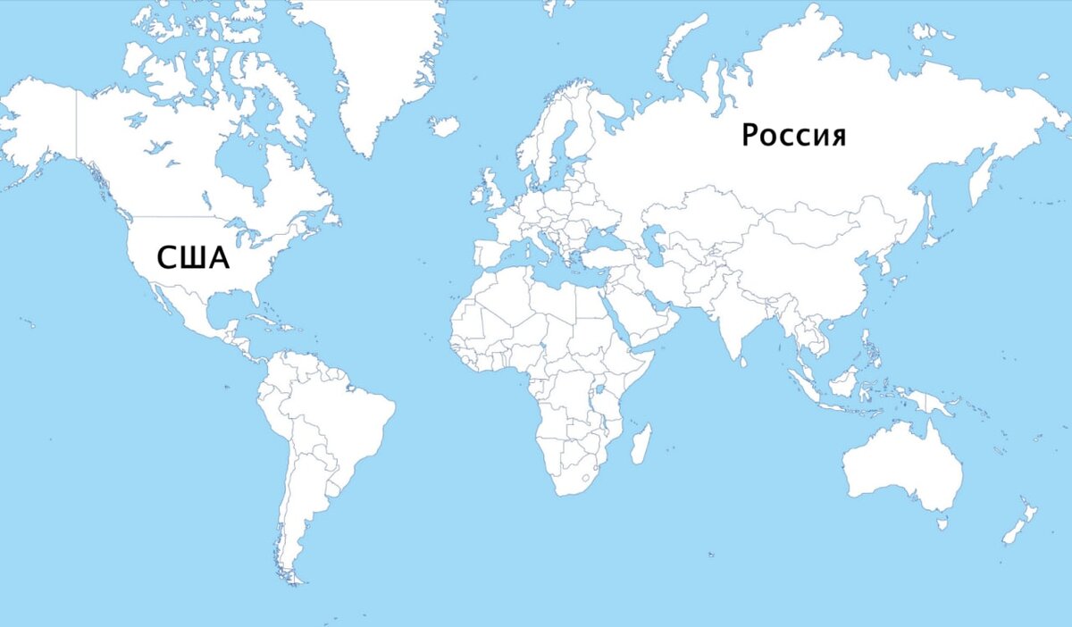 Карта сша и россии