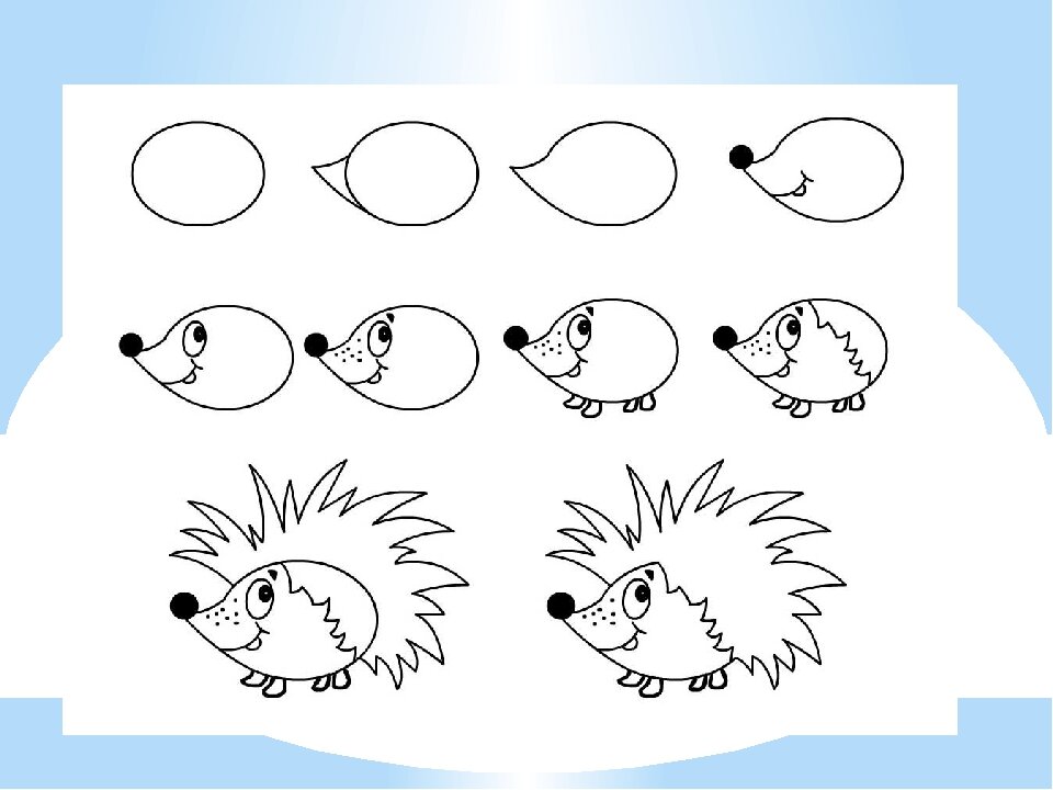 19 способов нарисовать ёжика пастелью, красками и не только