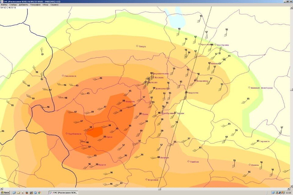     Тишковец опубликовал карту фактических порывов ветра