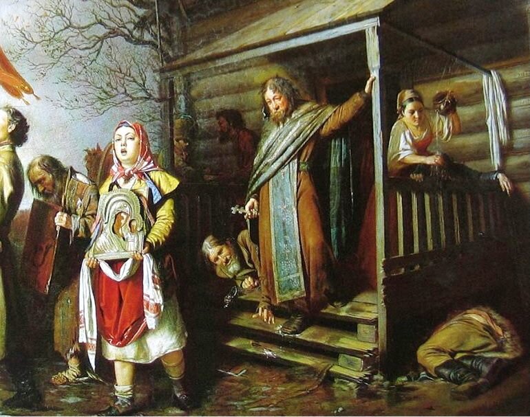 Сельский крестный ход картина перова