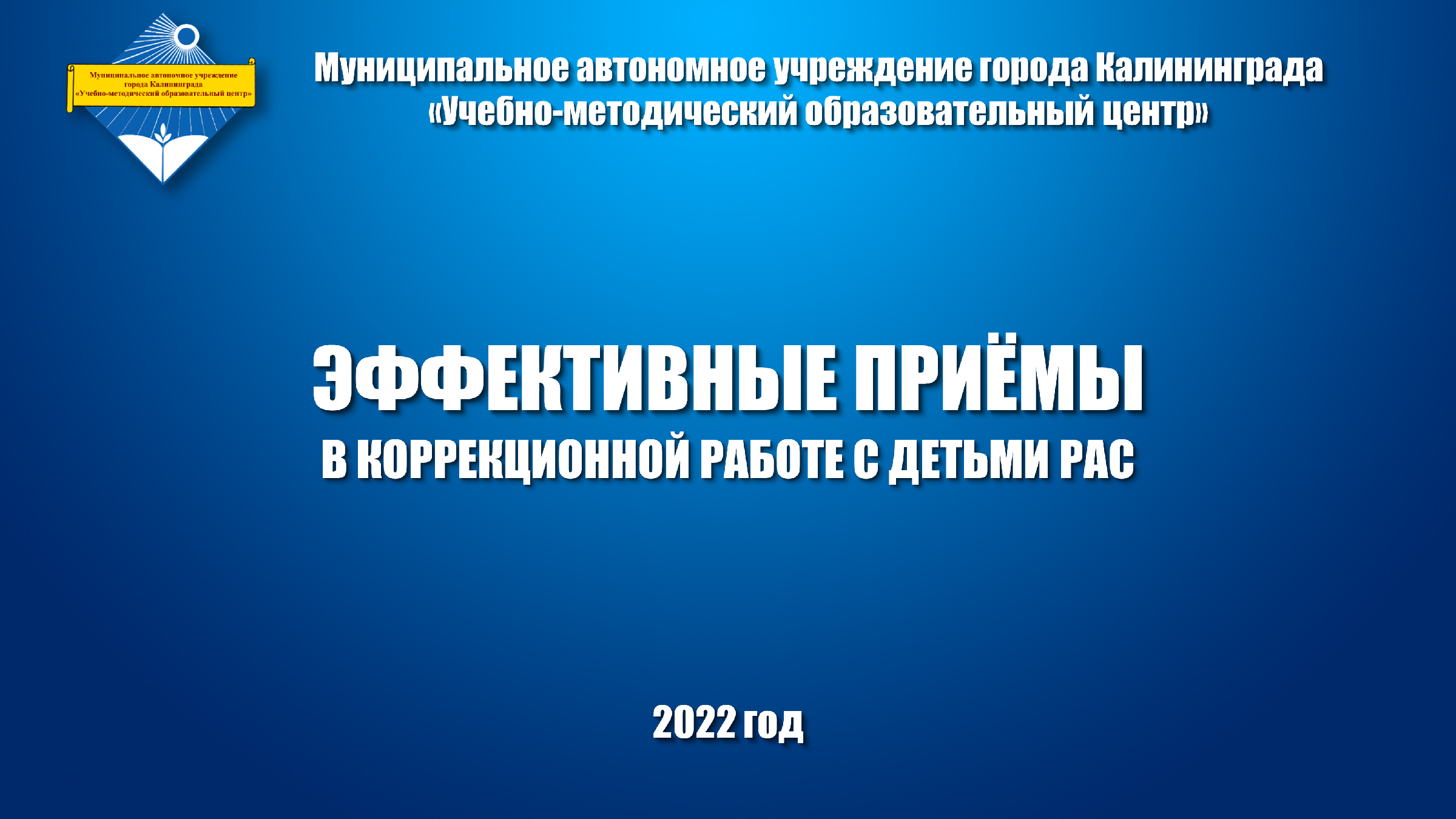 Эффективные приёмы коррекционной работы с детьми РАС