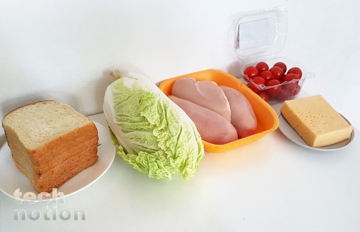 Ингредиенты для моего варианта салата Цезарь / Изображение дзен-канал technotion