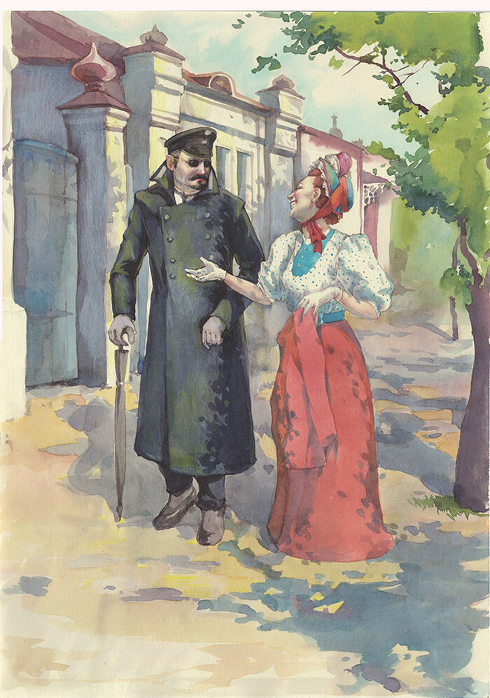                                        Иллюстрация к повести Чехова "Человек в футляре"