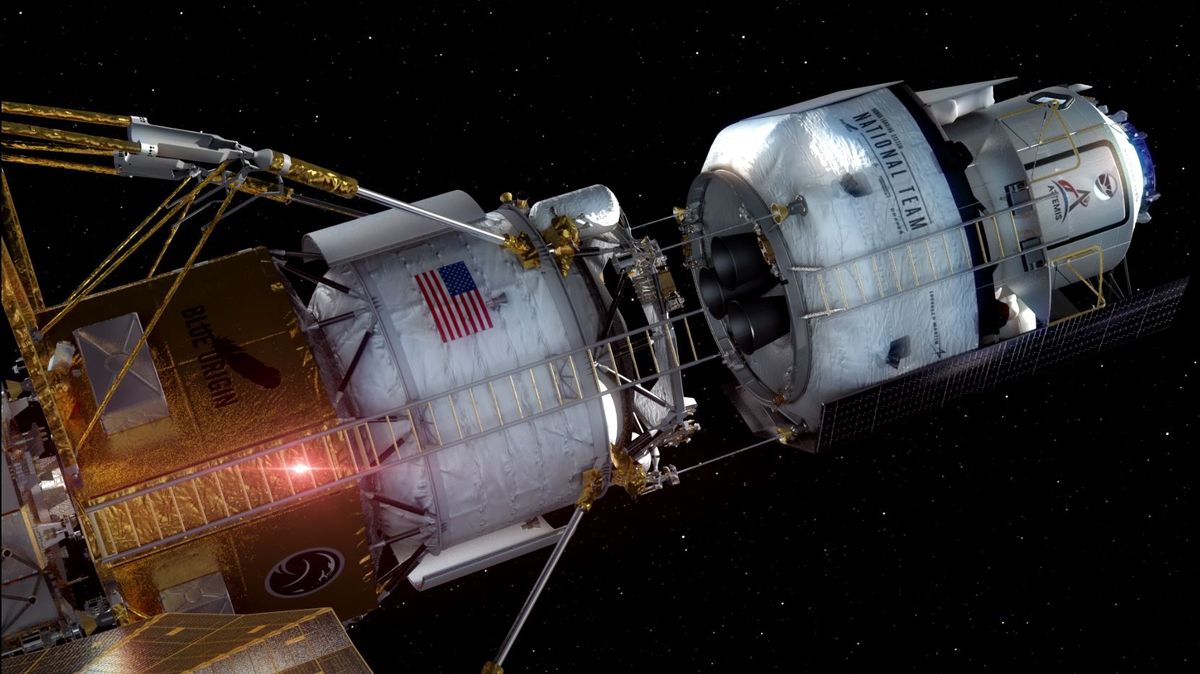 Художественное представление лунной посадочной системы Integrated Lander Vehicle «национальной команды» во главе с Blue Origin. Источник: Lockheed Martin, www.lockheedmartin.com