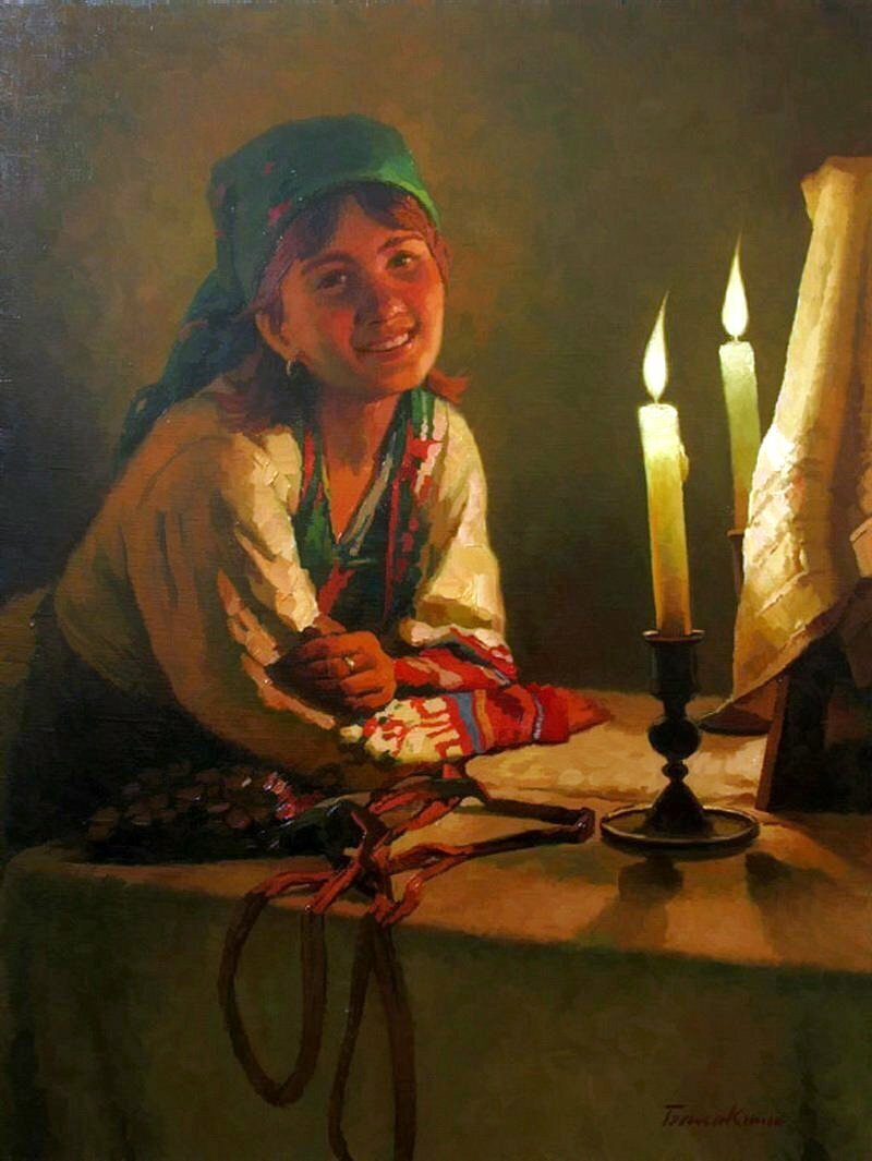 Художник Е. Балакшин. https://www.perunica.ru/kultura/10215-kak-ranshe-gadali-na-svjatki.html