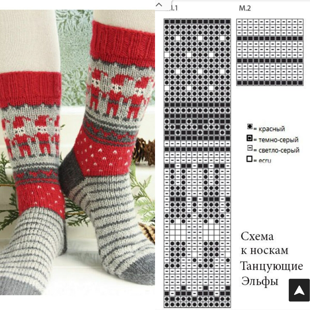 Вязаные носки с гномами