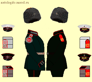 Униформа Восточно-Сибирского понтонного батальона, 1904-ый год