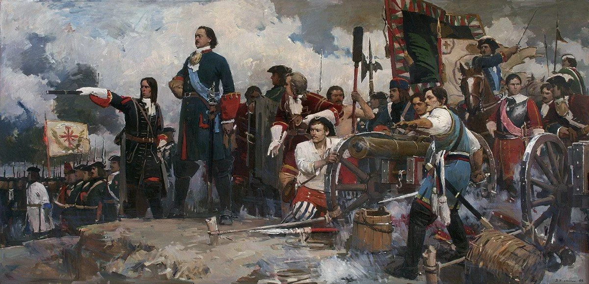 Полтавский бой. Художник Д. Ю. Пантюхин, 1999 г.