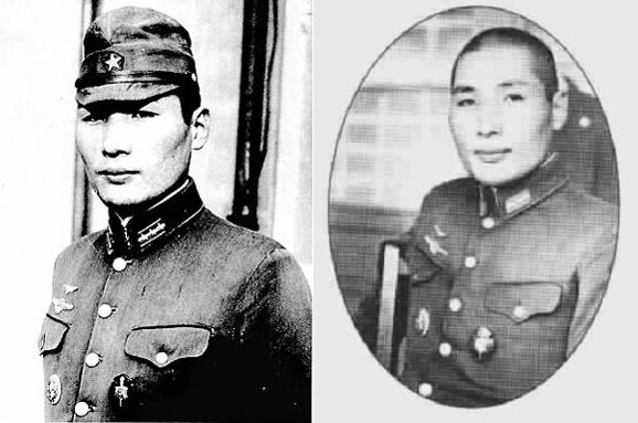 Два фото одного периода (мая 45-го). Слева виден Букошо (Bukosho) – знак отличия за военные заслуги, одна из высших именно боевых наград Армии, основными получателями которой были летчики-истребители - "убийцы B-29". 