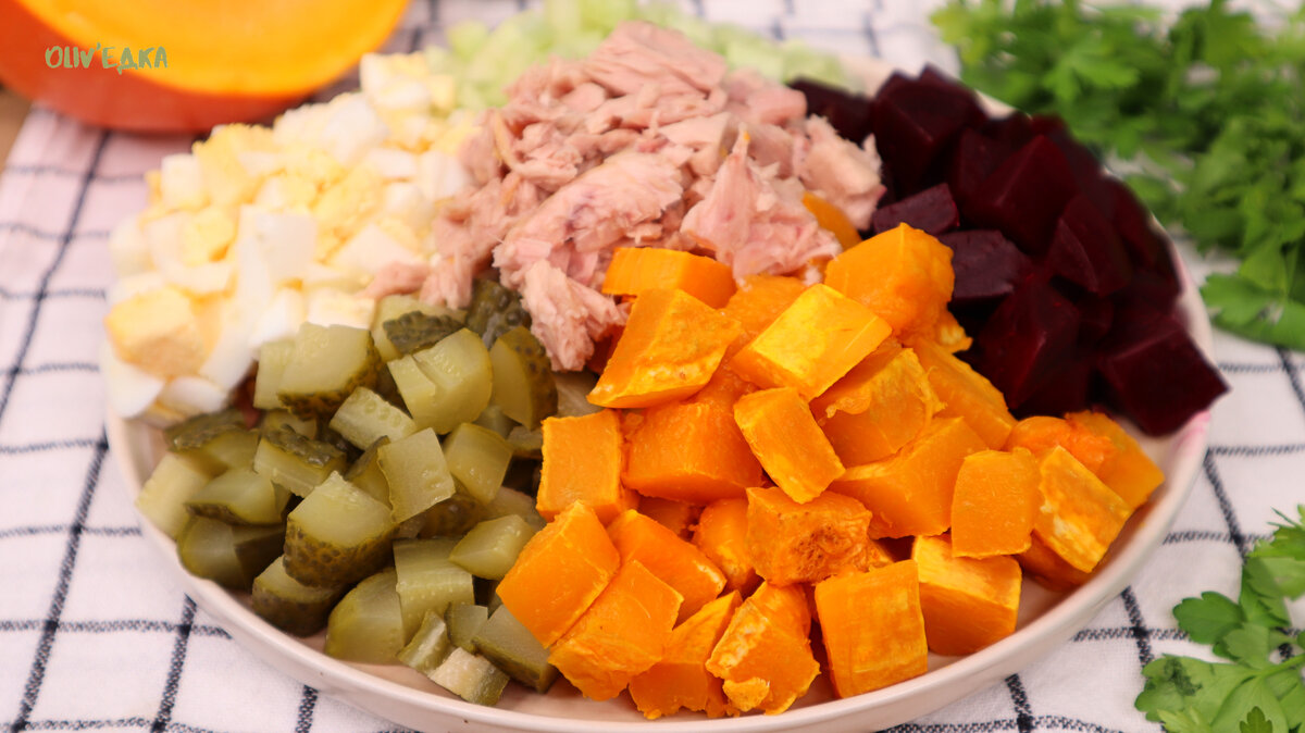 Вкусный салат из тыквы свежей, яйцами, сыром и майонезом простой рецепт пошаговый