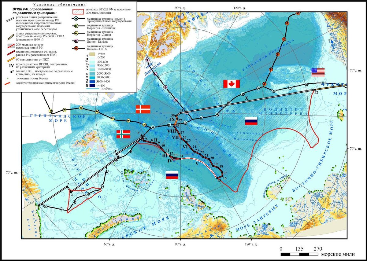 Карта с морскими границами