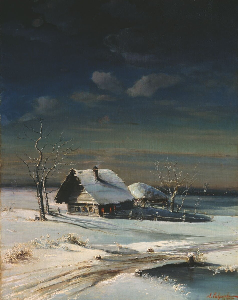 "Зимний пейзаж", А.К. Саврасов, 1871. Нижегородский художественный музей.
