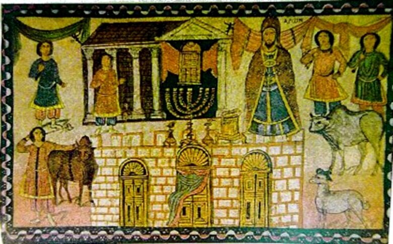 
Помазание царя Давида. Изображение в синагоге Дура Европос
