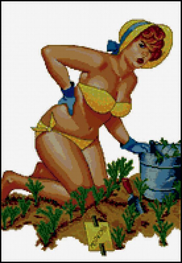 "На даче", схема вышивки. Художник Дуэйн Брайерс.