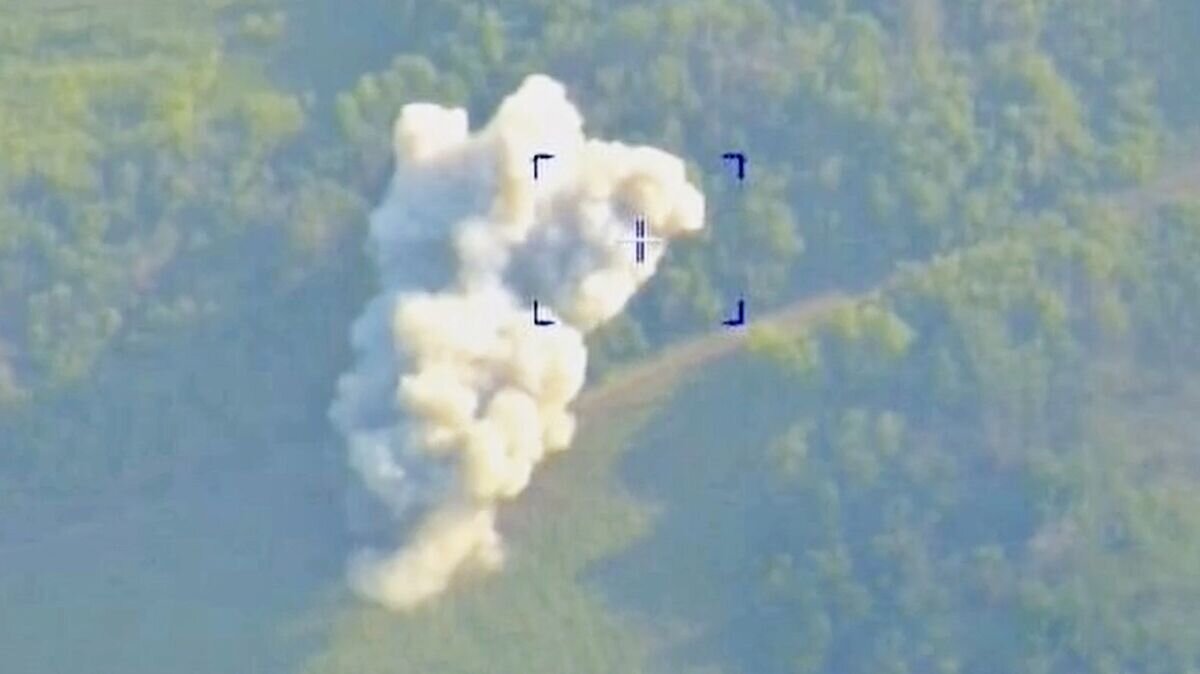    Кадр видео уничтожения на Украине американских установок HIMARS© Минобороны РФ