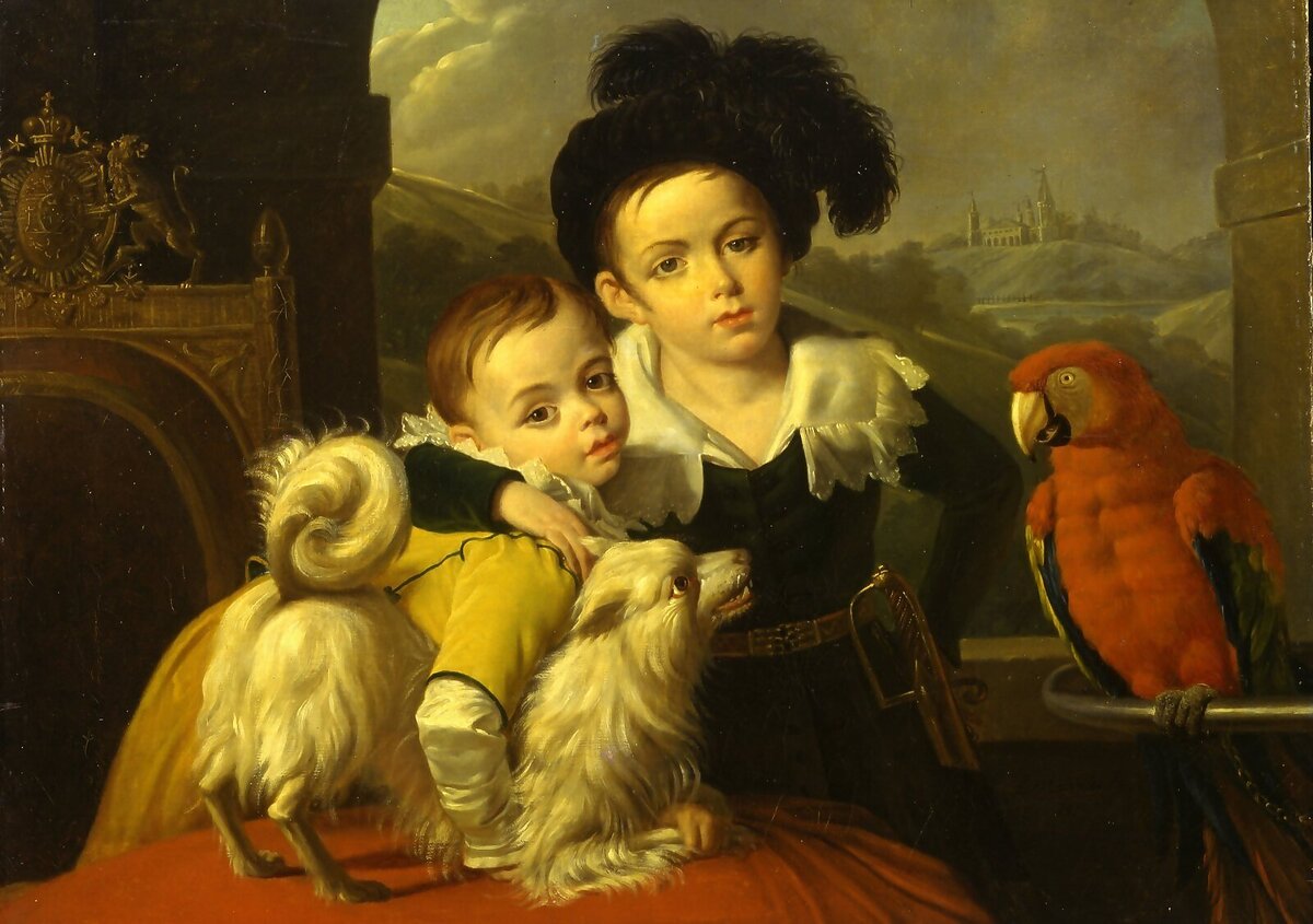 Никола де Куртейль. «Портрет братьев Колосовых, внебрачных детей Н. Б. Юсупова и балерины Екатерины Колосовой», 1819, холст, масло