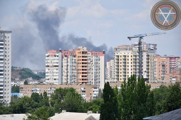    Донецк во время массированного обстрела со стороны ВФУ Народная милиция ДНР