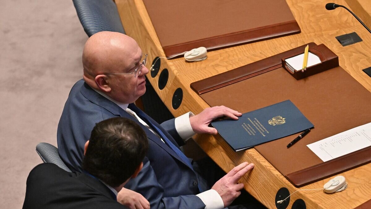    Постоянный представитель России при ООН Василий Небензя на заседании Совета безопасности. 21 октября 2022 года© AFP 2022 / Angela Weiss