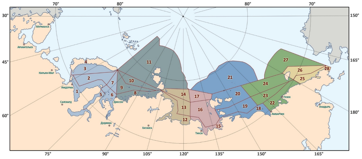 Акватория Северного морского пути, сайт ФГБУ «Главсевморпуть»