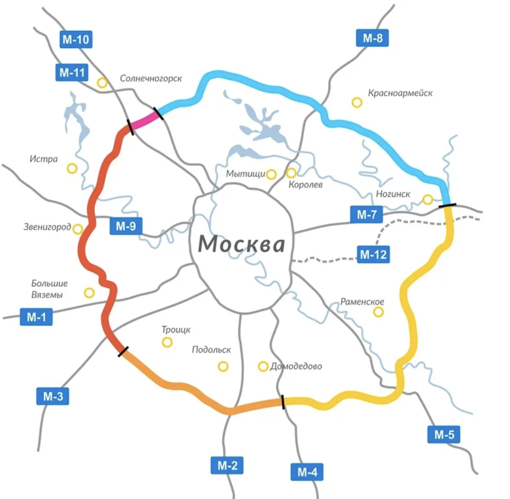 В Звенигороде изменены схемы 4 автобусных маршрутов в связи с закрытием поворотов на ЦКАД