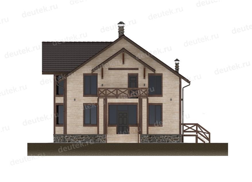 Проект дома 209 м2 из бруса с мансардой и балконом - DTE1001