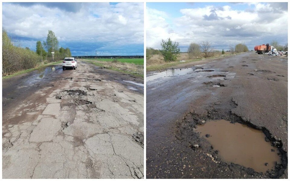     В 2021 году жители деревни Чуфилово Клепиковского района жаловались на дорогу президенту.