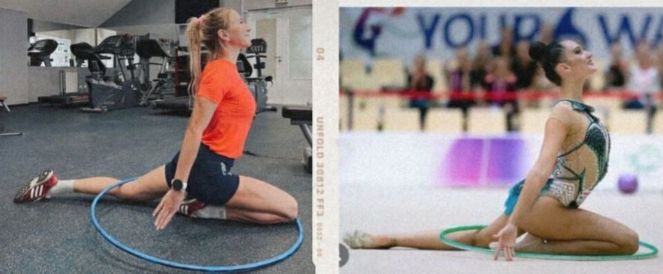     Алимбекова попыталась выполнить упражение, как Горносько. Фото: соцсети