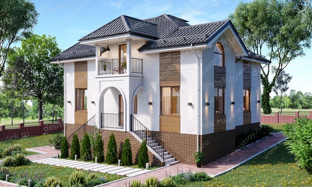 Проект дома 267 м2 в европейском стиле с подвалом, мансардой, сауной и ...