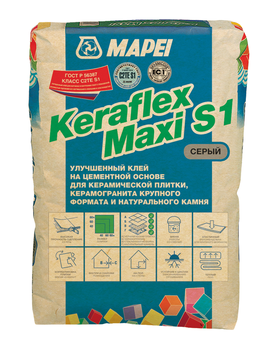 Подходит для укладки облицовочных покрытий внутри и снаружи помещения, включен в СФТК с декоративным слоем из штучных материалов(плитки) MAPETHERM EPS CLINKER и MAPETHERM MW CLINKER.