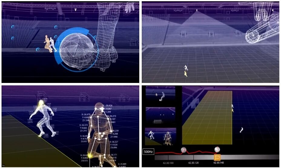    Как работает Система определение офсайда: датчик в мяче, 12 камер на крышах стадиона, фиксация частей тела футболиста, 3d-моделирование. Фото: обучающий фильм ФИФА