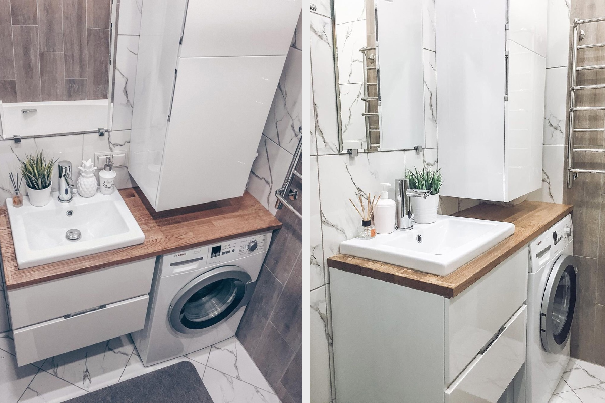 Дизайн-реализация интерьера ванной комнаты с мебелью Aquanet Алвита от Ирины Романовой. 