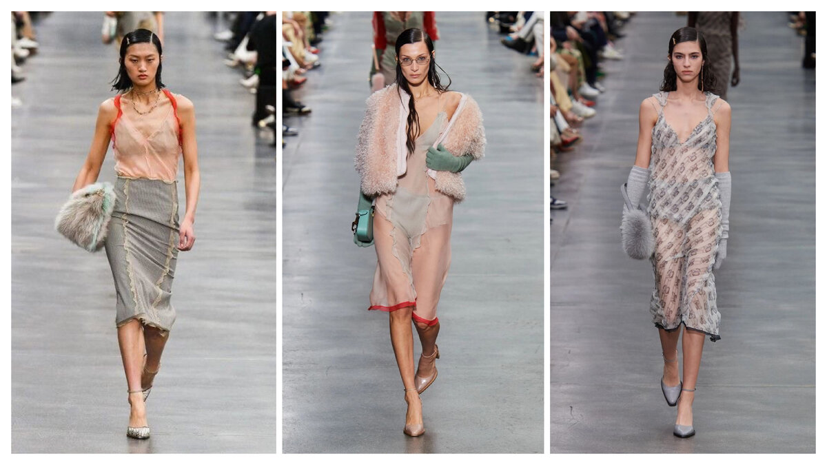 фото из Pinterest с показа Fendi 2022-2023, коллаж составлен автором