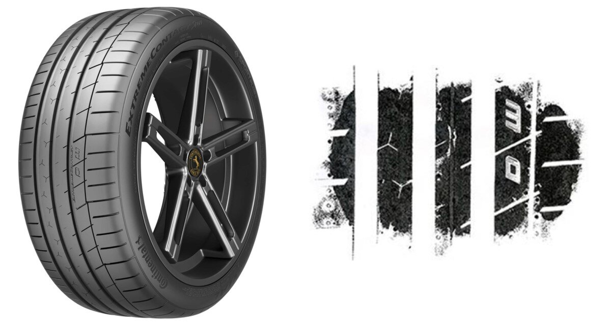 Пятно контакта "Continental ExtremeContact Sport" в размере 245/40 R18