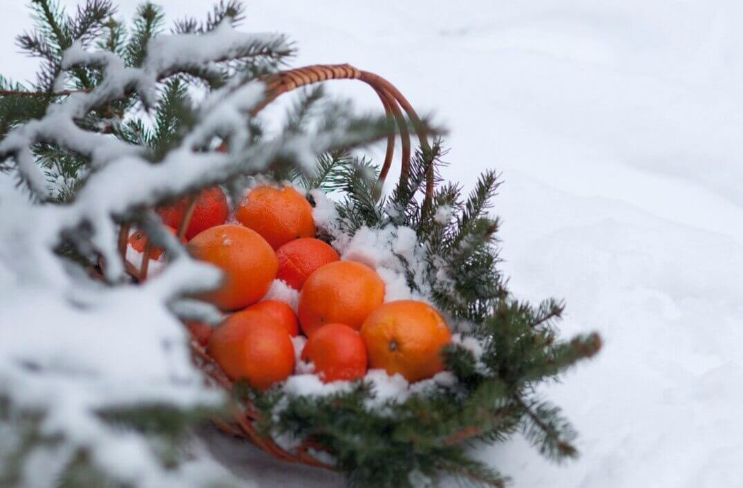 Апельсины на снегу