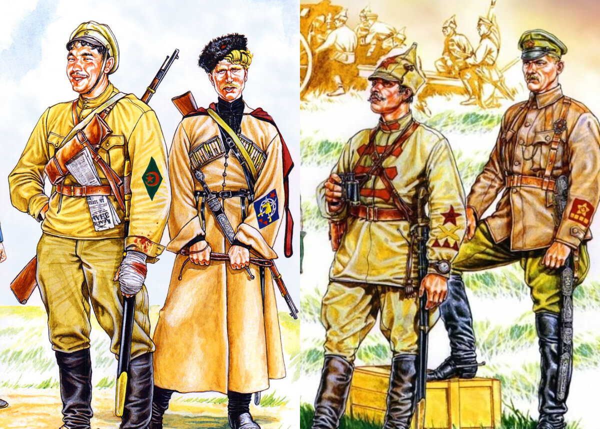 Красная Армия в период Гражданской войны. Художник: А. Каращук.