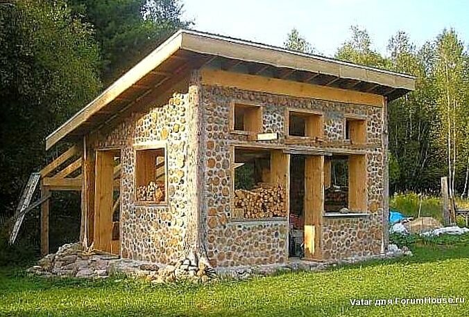 Глиночурка (Cordwood) Дом из дров