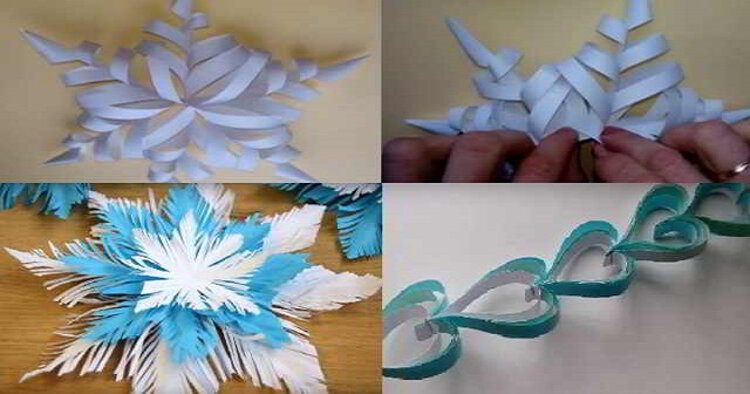 как сделать объемную снежинку из бумаги пошагово
