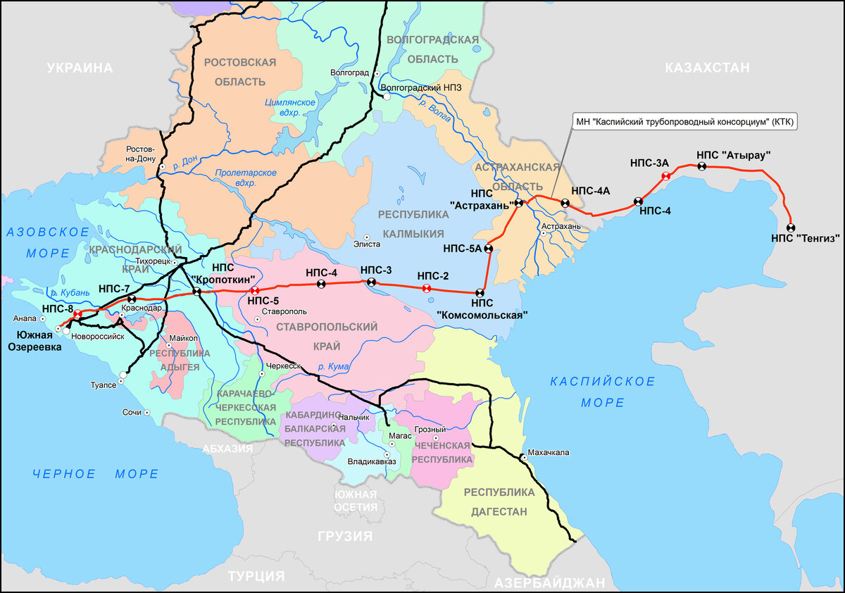 Астрахань новороссийск карта