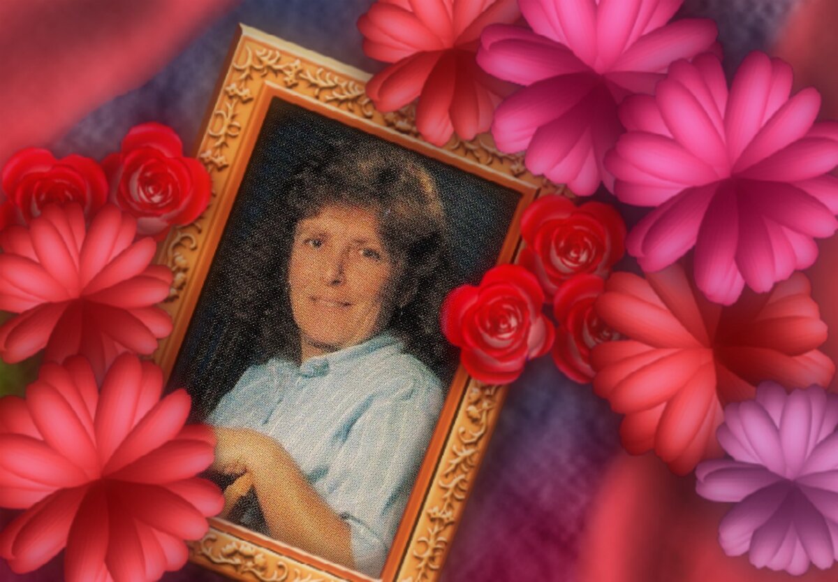 Эми Бишоп в начале девяностых. Мать пятерых детей выглядит довольно бодро. Коллаж автора блога