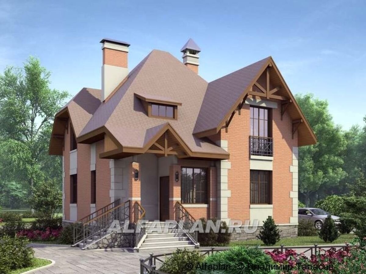 Проект загородного дома "Ягерхаус" 47а, зеркальный вариант планировки дома 