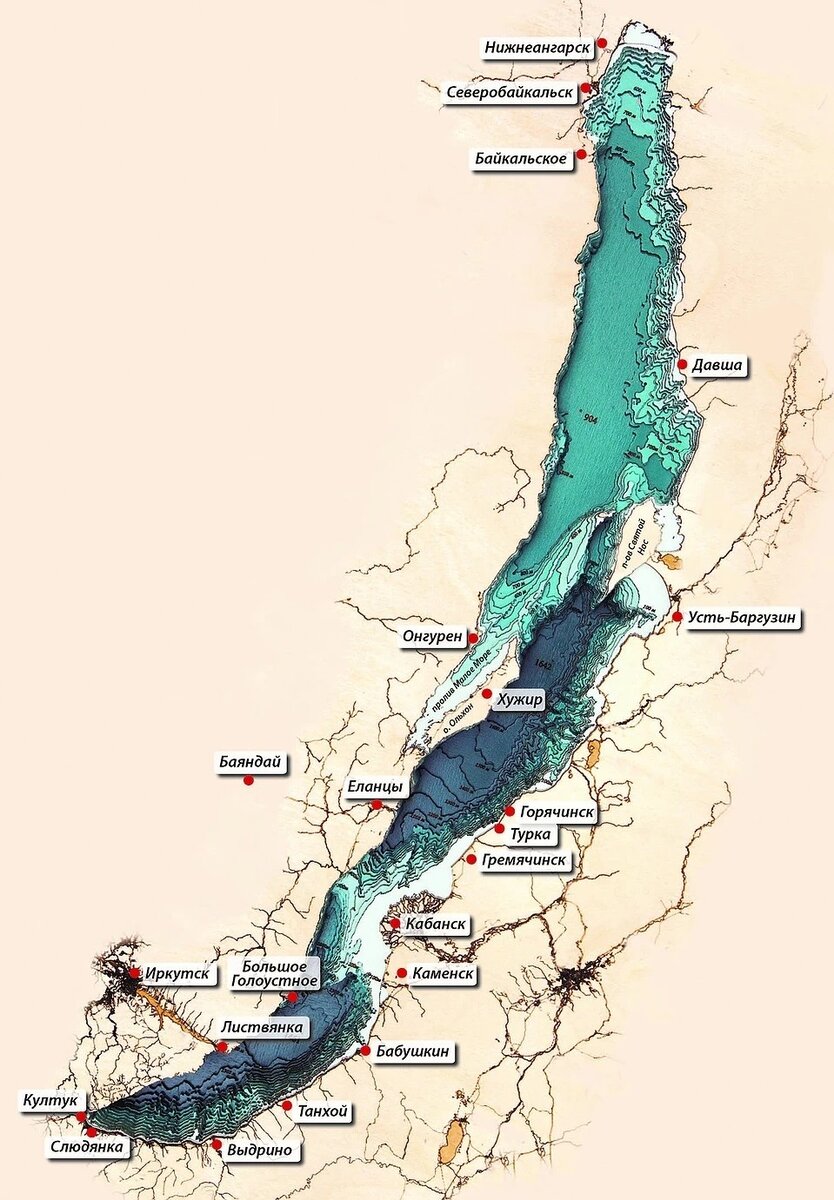 Карта озера байкал подробная