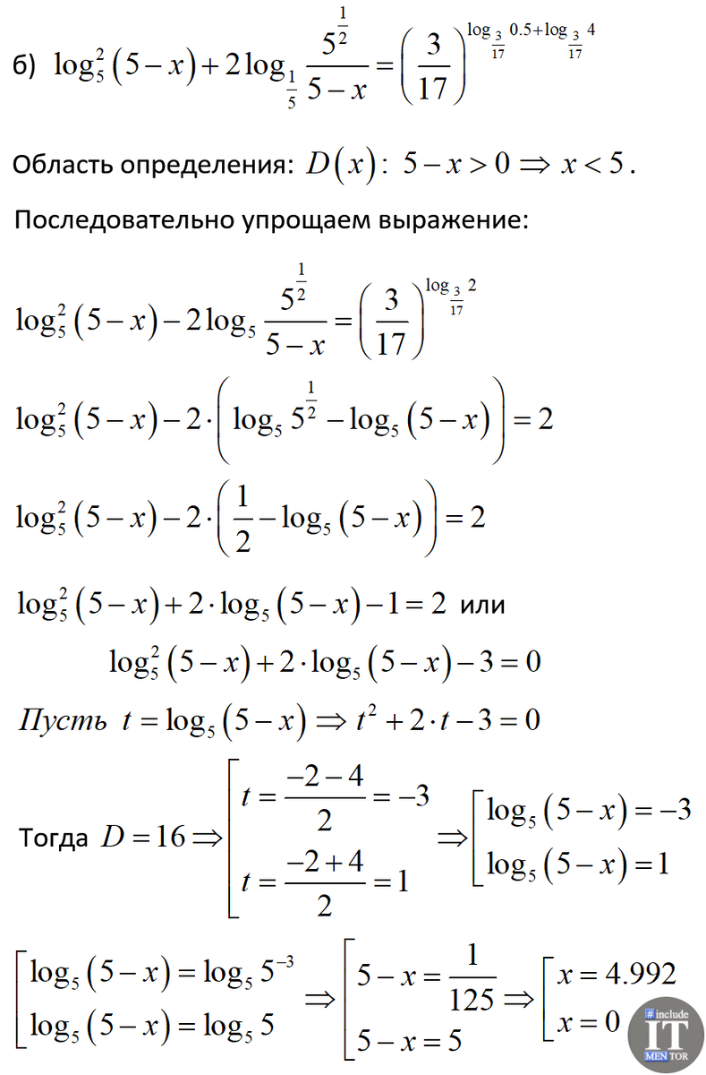 Показательная, логарифмическая и степенная функции: разбор задач |  Репетитор IT mentor | Дзен