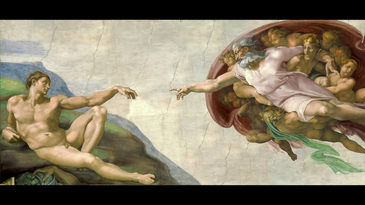 Сотворение Адама, фреска Микеланджело 